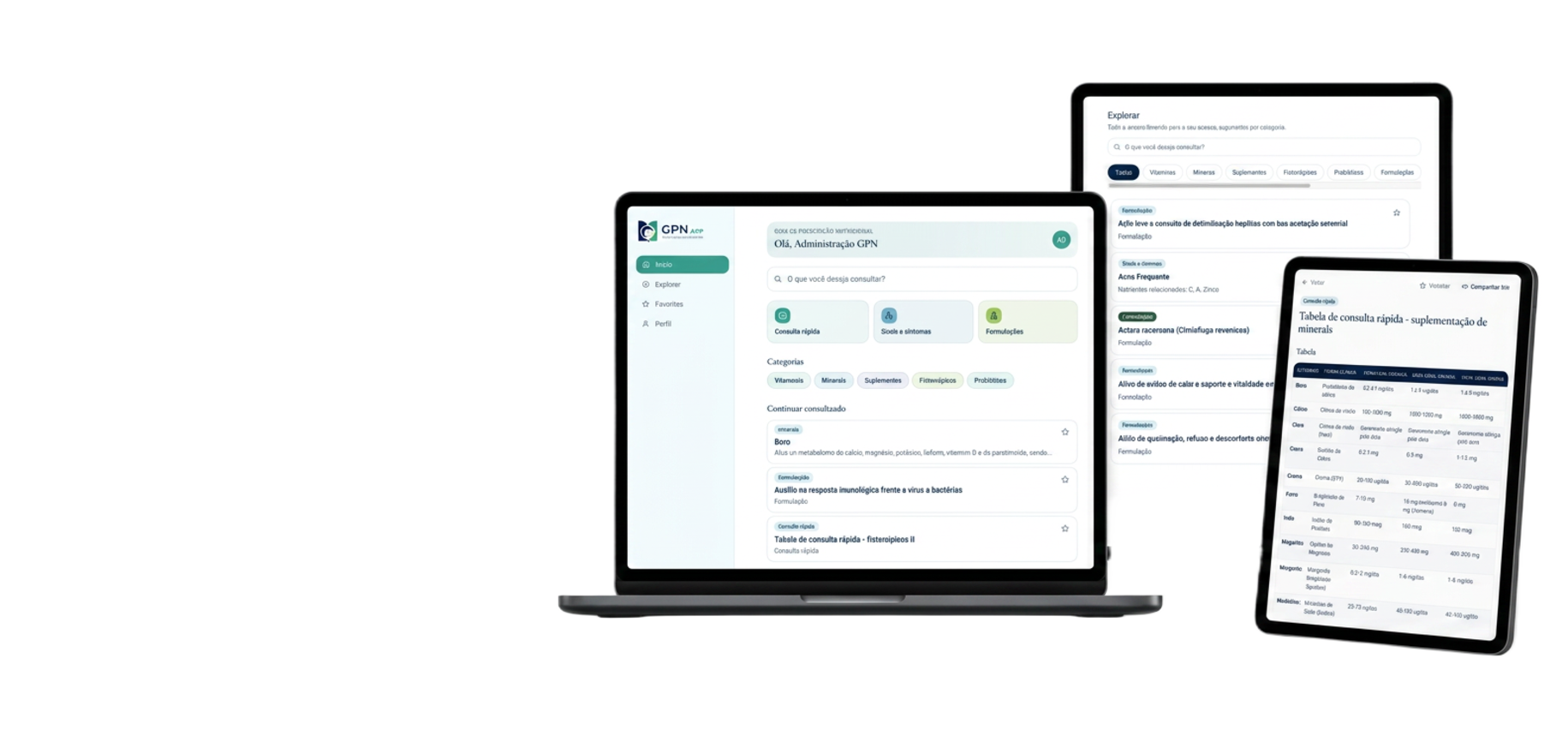 GPN APP em notebook, tablet e celular